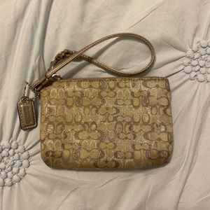 Silver Coach Wristlet